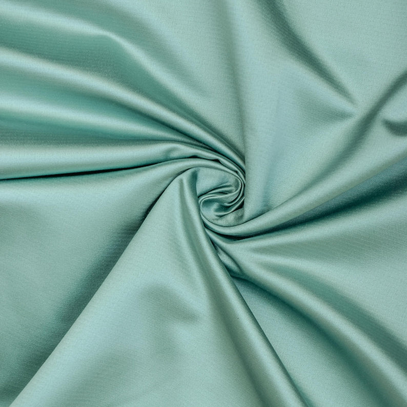 Ice Green Heavy Satin Fabric by the Metre