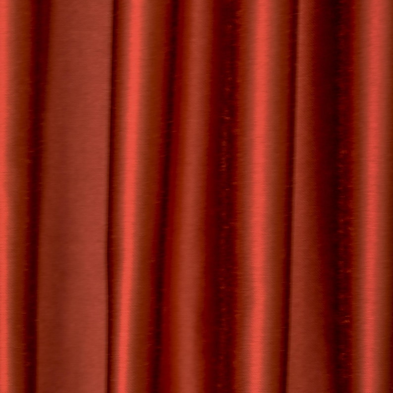 Rust Heavy Satin Fabric by the Metre, Orange Satin Fabric