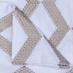 Pearl Beige Cotton Embroidery Fabric by the Metre, Beige Cotton Fabric