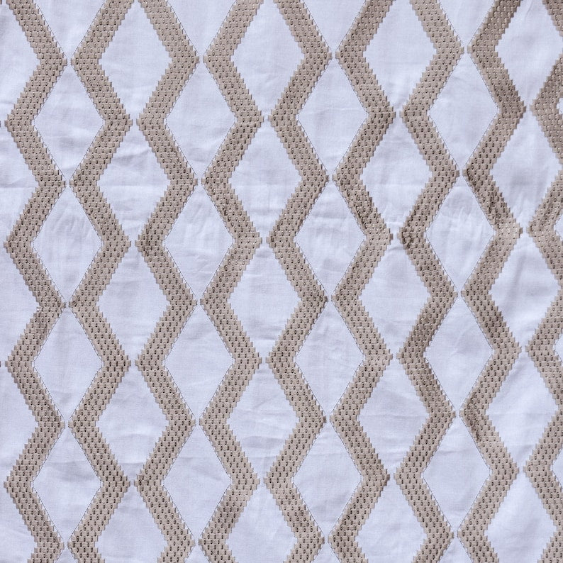 Pearl Beige Cotton Embroidery Fabric by the Metre