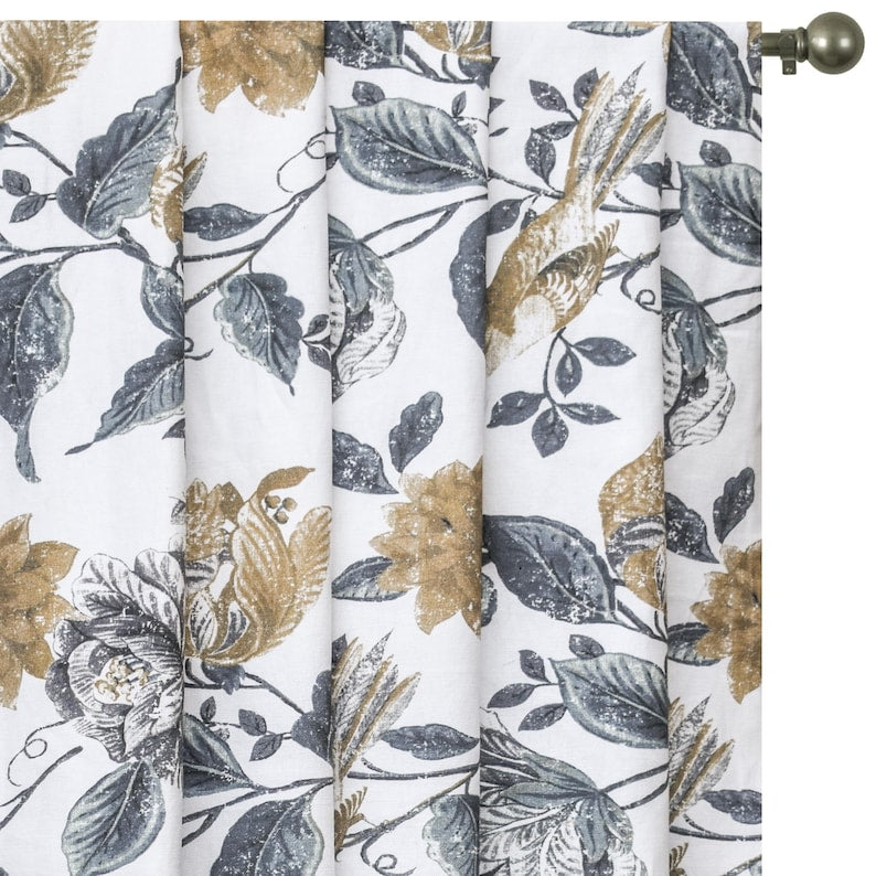 Mustard Printed Cotton Fabric by the Metre, Yellow Cotton Fabric
