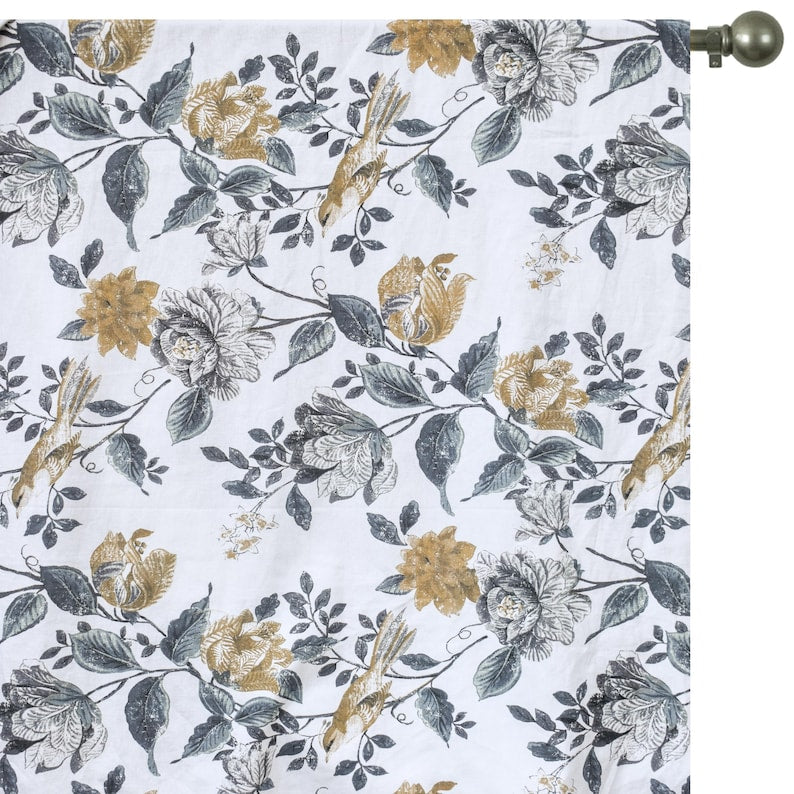 Mustard Printed Cotton Fabric by the Metre, Yellow Cotton Fabric
