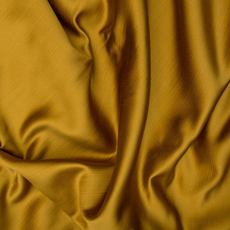 Dark Gold Heavy Satin Fabric by the Metre, Gold Satin Fabric