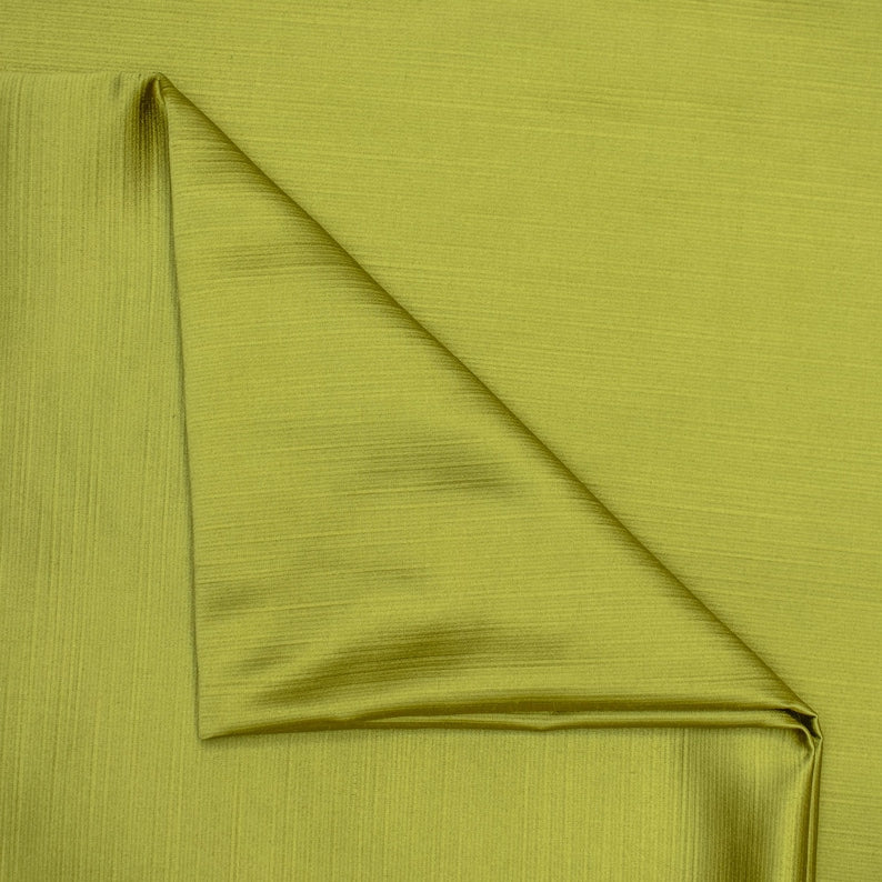 Chartreuse Heavy Satin Fabric by the Metre, Green Satin Fabric