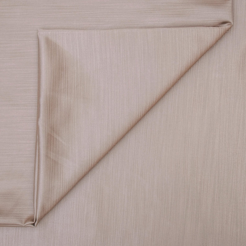 Light Beige Heavy Satin Fabric by the Metre, Beige Satin Fabric