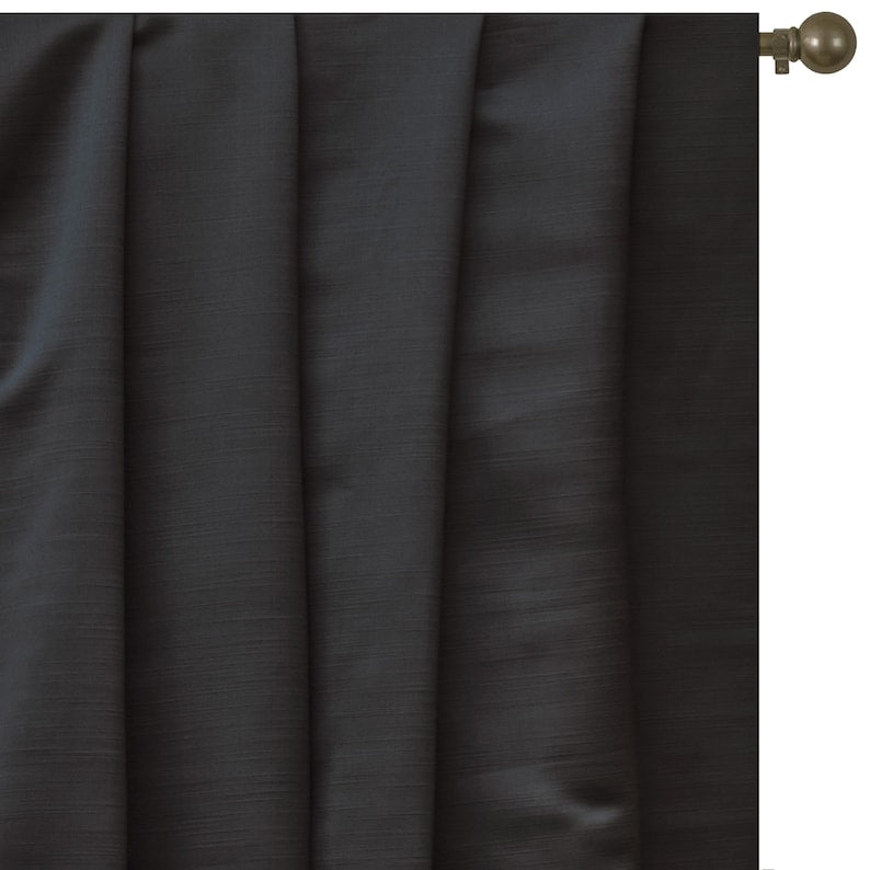 Charcoal Gray Heavy Satin Fabric by the Metre, Gray Satin Fabric