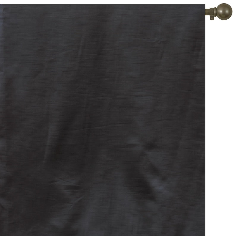 Charcoal Gray Heavy Satin Fabric by the Metre, Gray Satin Fabric