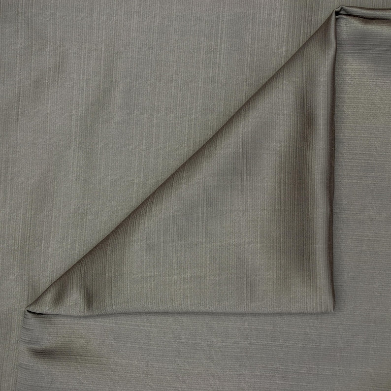 Taupe Gray Heavy Satin Fabric by the Metre, Gray Satin Fabric