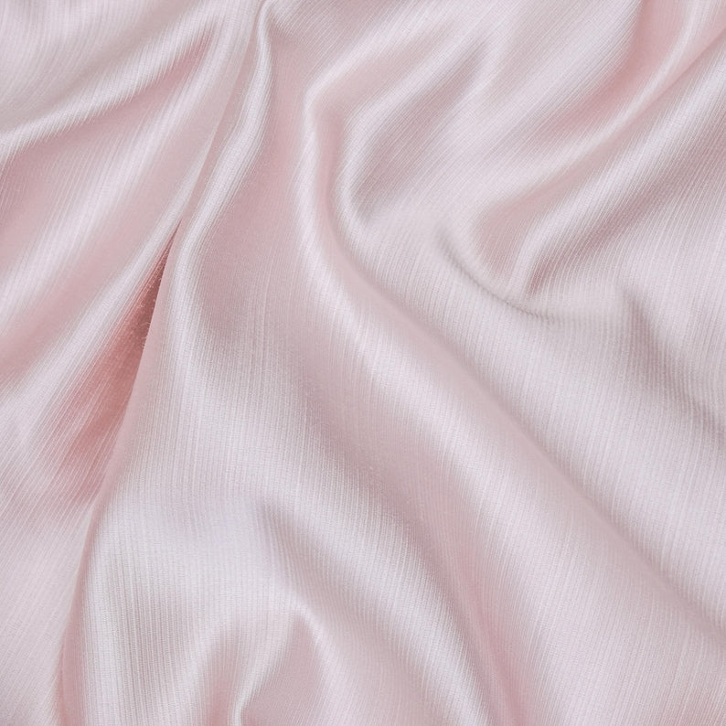 Light Pink Heavy Satin Fabric by the Metre, Pink Satin Fabric