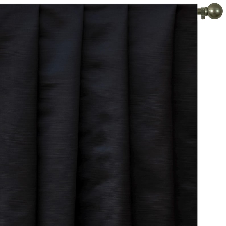Black Heavy Satin Fabric by the Metre, Black Satin Fabric