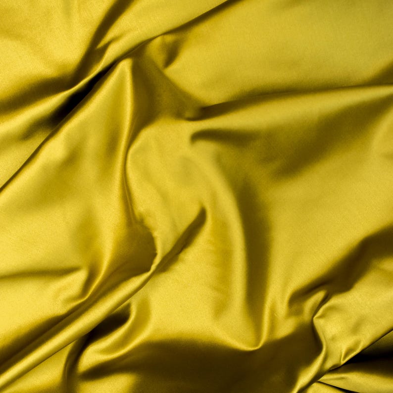 Light Gold Heavy Satin Fabric by the Metre, Gold Satin Fabric