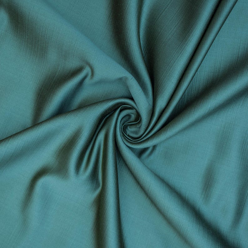 Teal Blue Heavy Satin Fabric by the Metre
