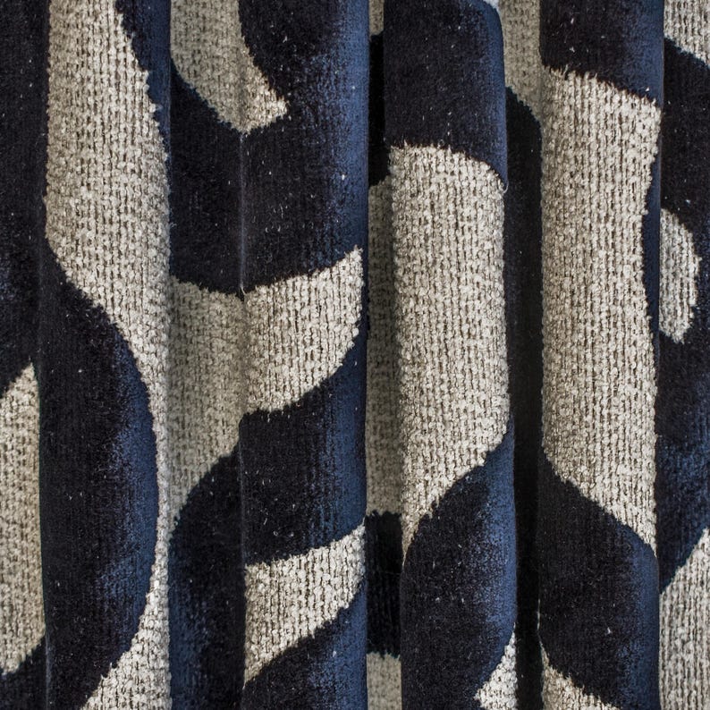 Black Jacquard Velvet Fabric by the Metre, Black Velvet Fabric