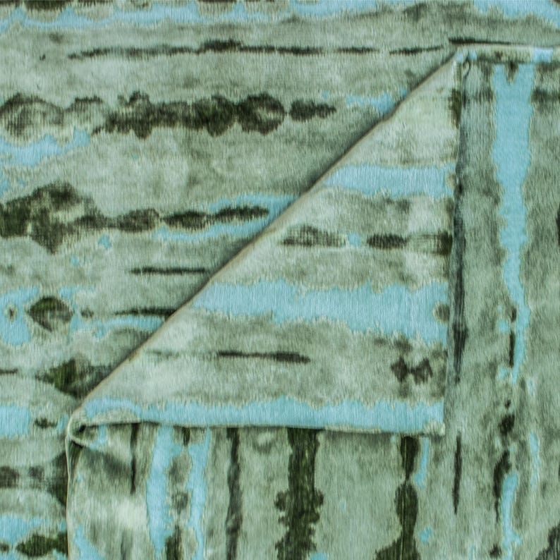 Green Jacquard Velvet Fabric by the Metre