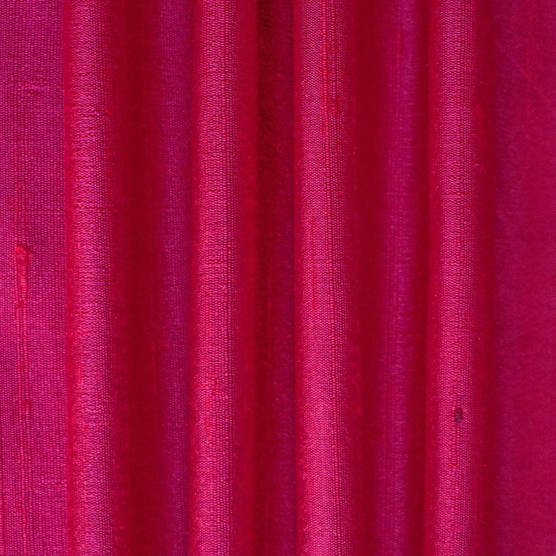 Cerise Pink Silk Dupioni Fabric by the Metre, Pink Silk Fabric