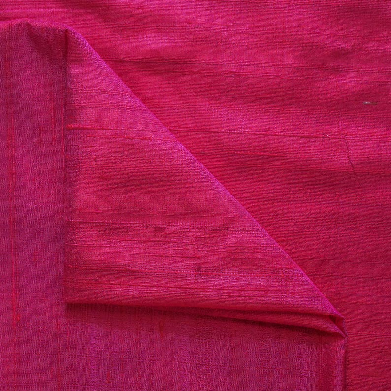 Cerise Pink Silk Dupioni Fabric by the Metre, Pink Silk Fabric
