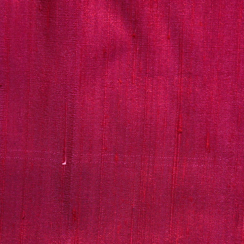 Cerise Pink Silk Dupioni Fabric by the Metre, Pink Silk Fabric