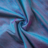Blue & Pink Silk Dupioni Fabric by the Metre