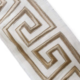 Champagne Gold Greek Key Geometric Border Trim by the Metre, Geometric Curtain Tape, 4.5 Inches (114 mm)