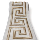 Champagne Gold Greek Key Geometric Border Trim by the Metre, Geometric Curtain Tape, 4.5 Inches (114 mm)