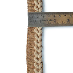 Natural Braided Jute Trim, Rustic Jute Lace with Fringe