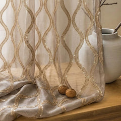 Sequins Scallop Sheer Fabric By The Metre