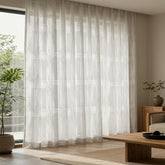 Ivory Illustrations Sheer Printed Velvet Curtain Panels