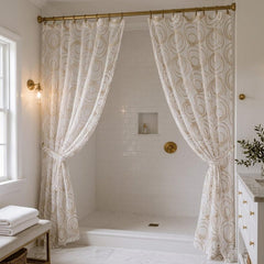Fawn Circles Sheer Curtain Fabric By The Metre