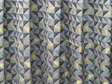 Grey And Yellow Triangle Cotton Fabric By The Metre