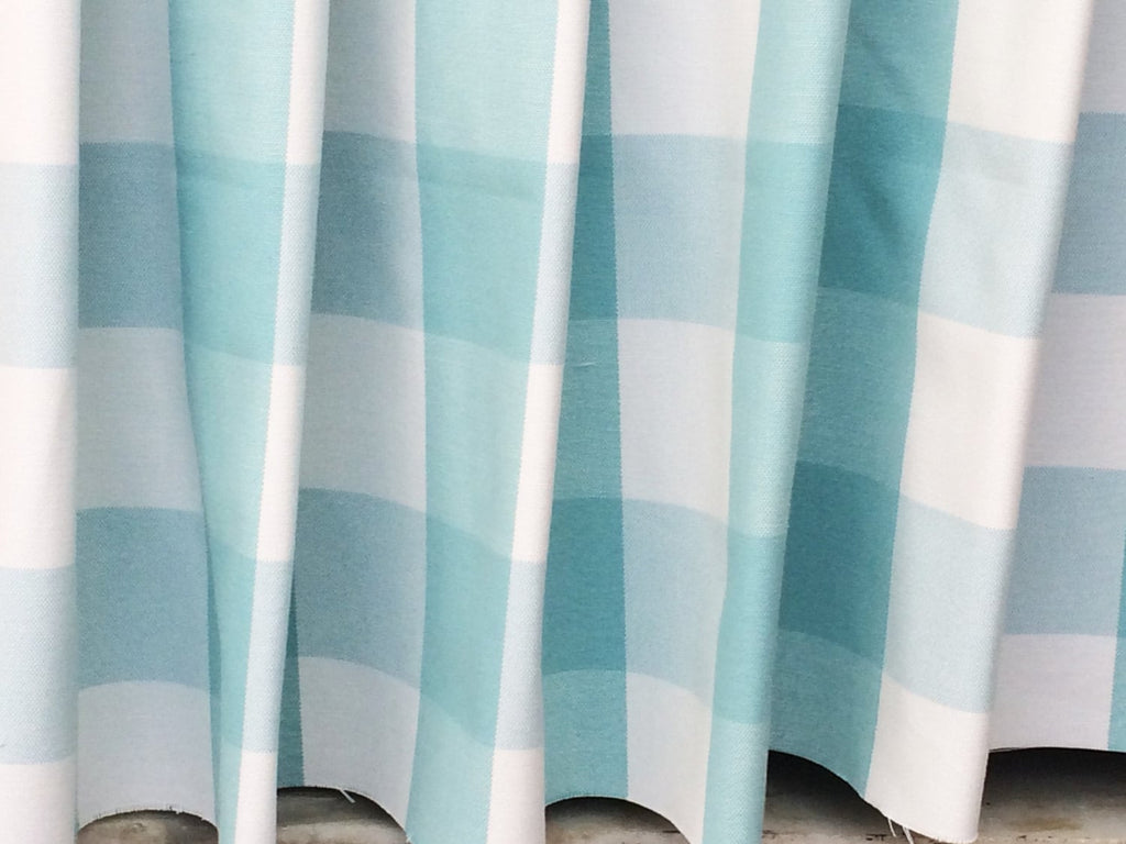 Light Turquoise And White Cotton Fabric By The Metre