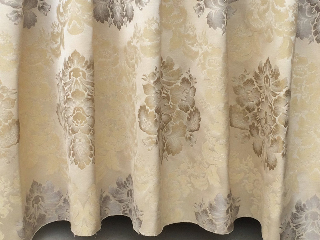 Grey And Gold Cotton Fabric By The Metre