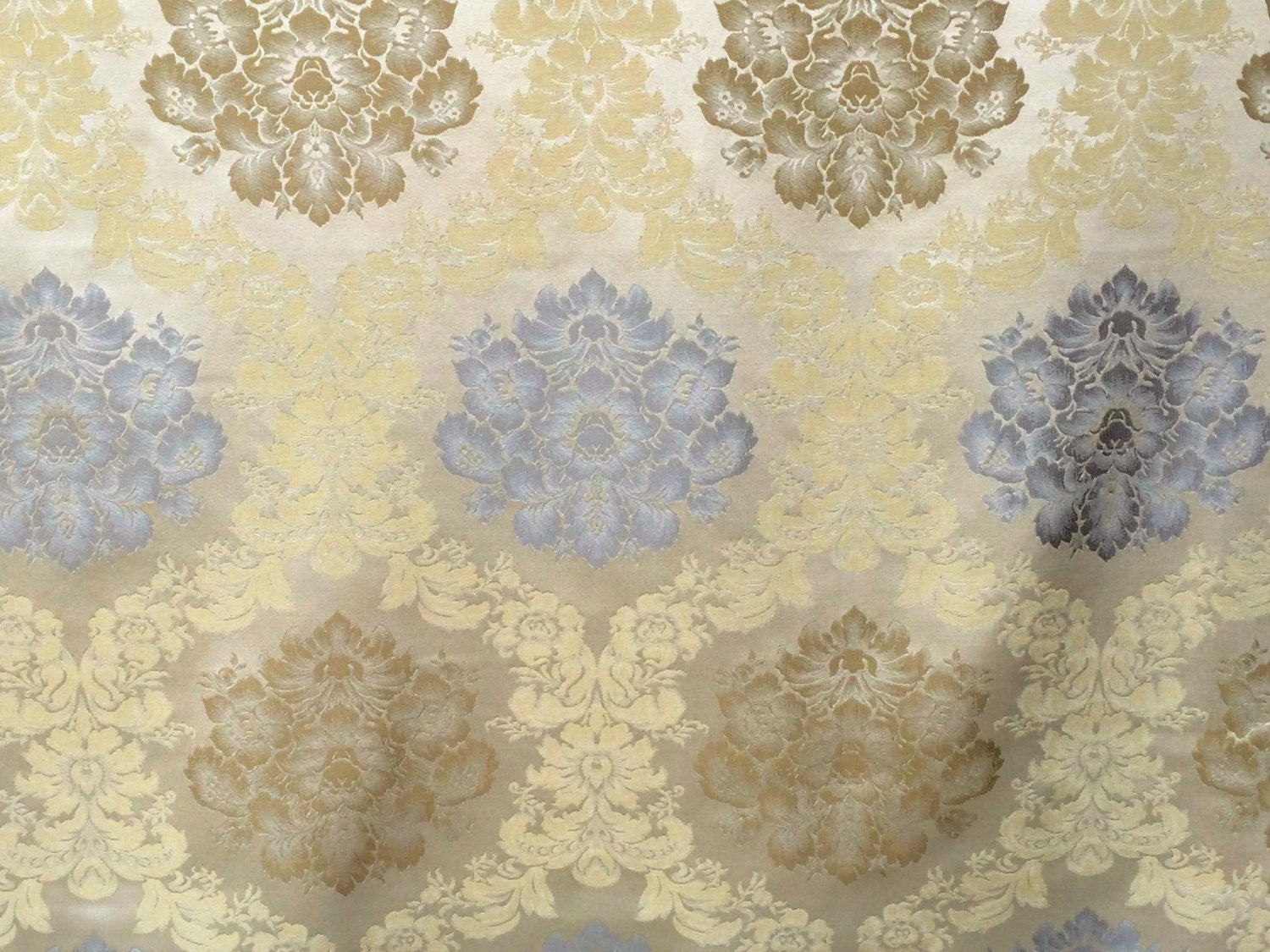 Grey And Gold Cotton Fabric By The Metre