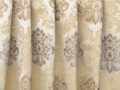 Grey And Gold Cotton Fabric By The Metre