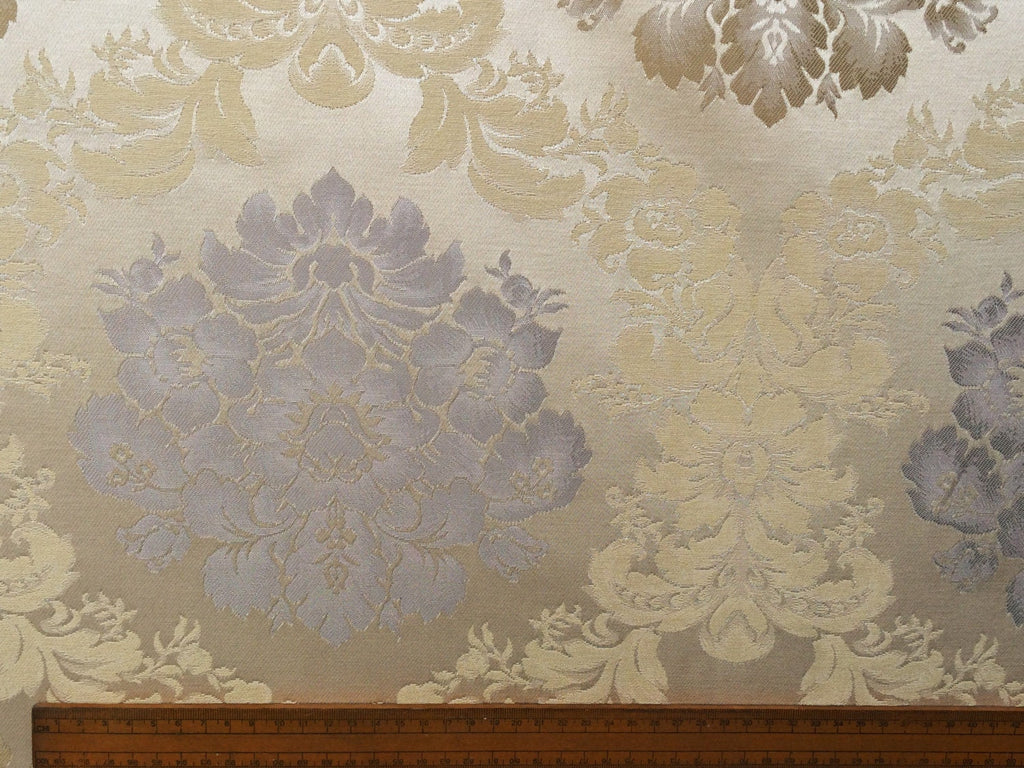 Grey And Gold Cotton Fabric By The Metre