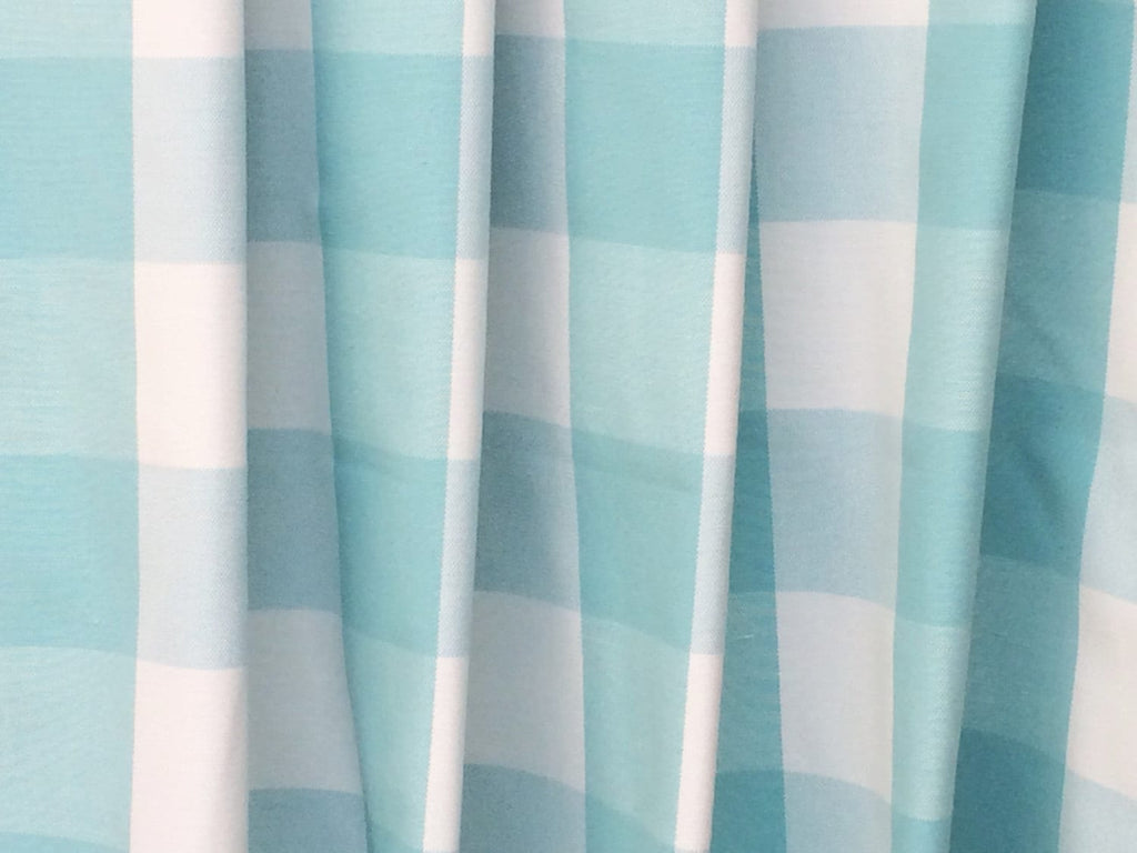 Light Turquoise And White Cotton Fabric By The Metre