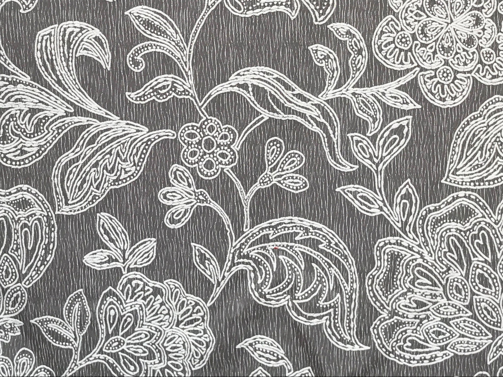 Gray And Ivory Cototn Fabric By The Metre