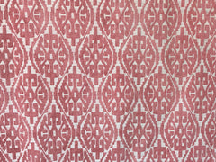 Moroccan Red And White Cototn Linen Fabric By The Metre