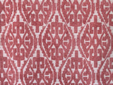 Moroccan Red And White Cototn Linen Fabric By The Metre