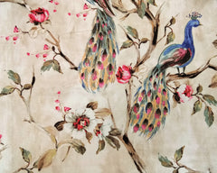 I Love Peacocks Cotton Spun Fabric By The Metre