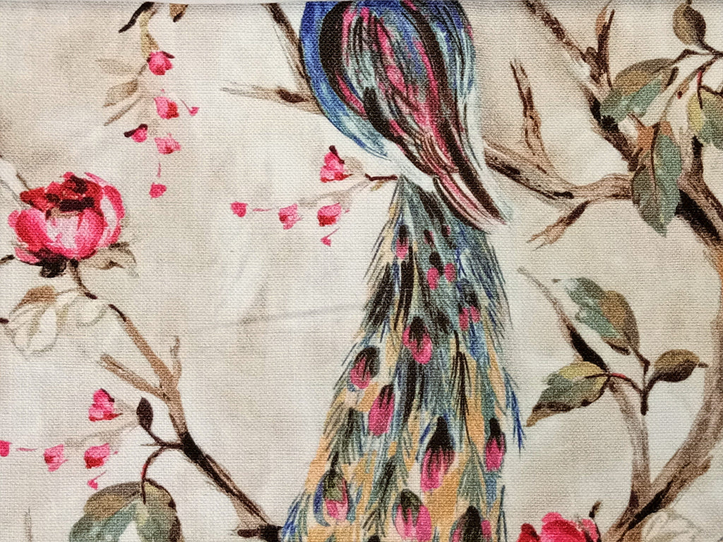 I Love Peacocks Cotton Spun Fabric By The Metre