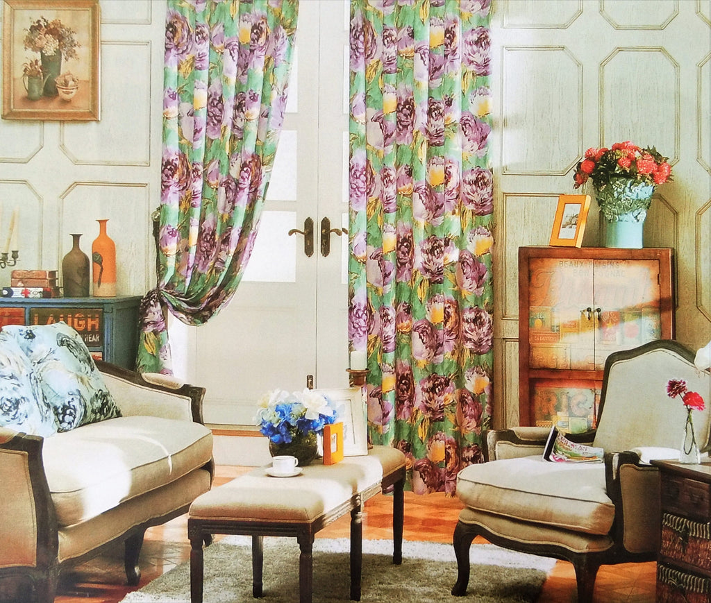 Pink Roses Printed Velvet Fabric By The Metre