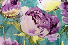 Pink Roses Printed Velvet Fabric By The Metre