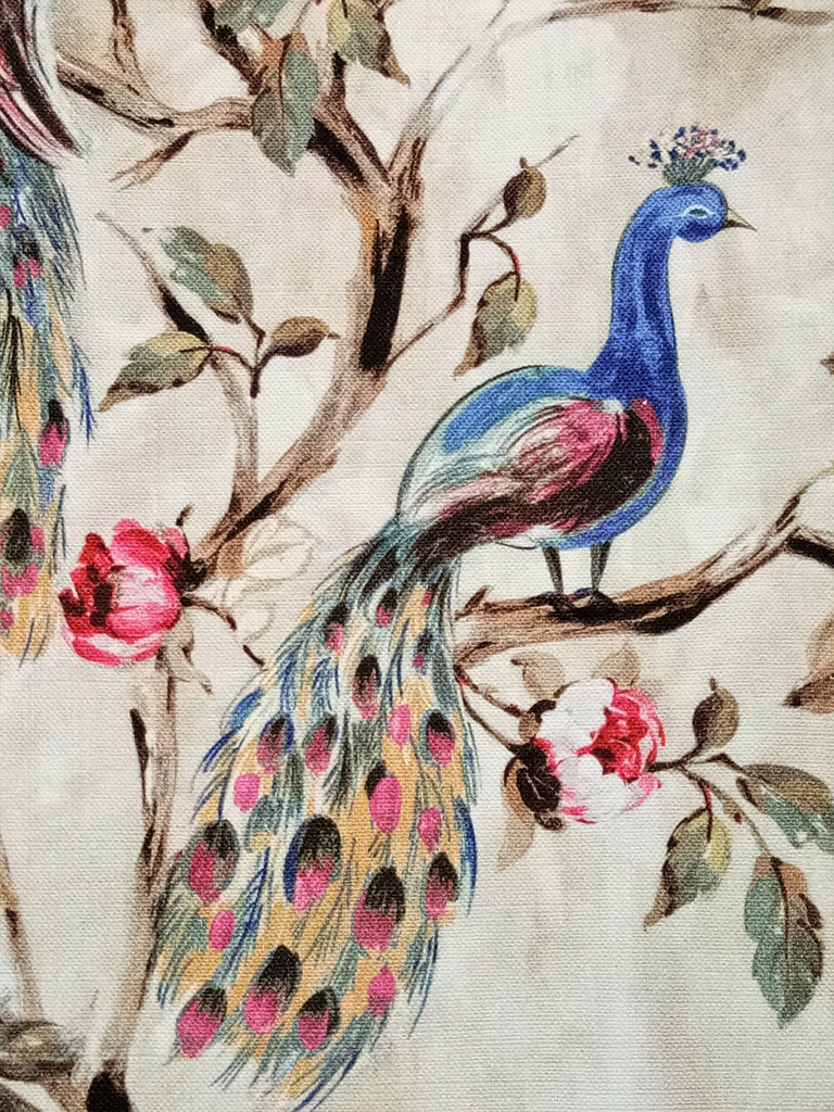 I Love Peacocks Cotton Spun Fabric By The Metre