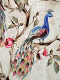 I Love Peacocks 100% Cotton Spun Pink, Purple Curtain Panels
