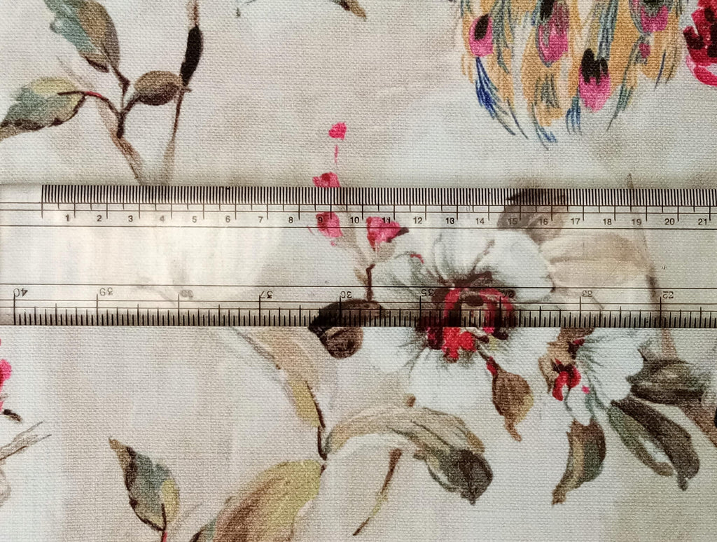 I Love Peacocks 100% Cotton Spun Pink, Purple Curtain Panels