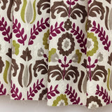 Chartreuse N Magenta Flowers Cotton Linen Curtain Panels