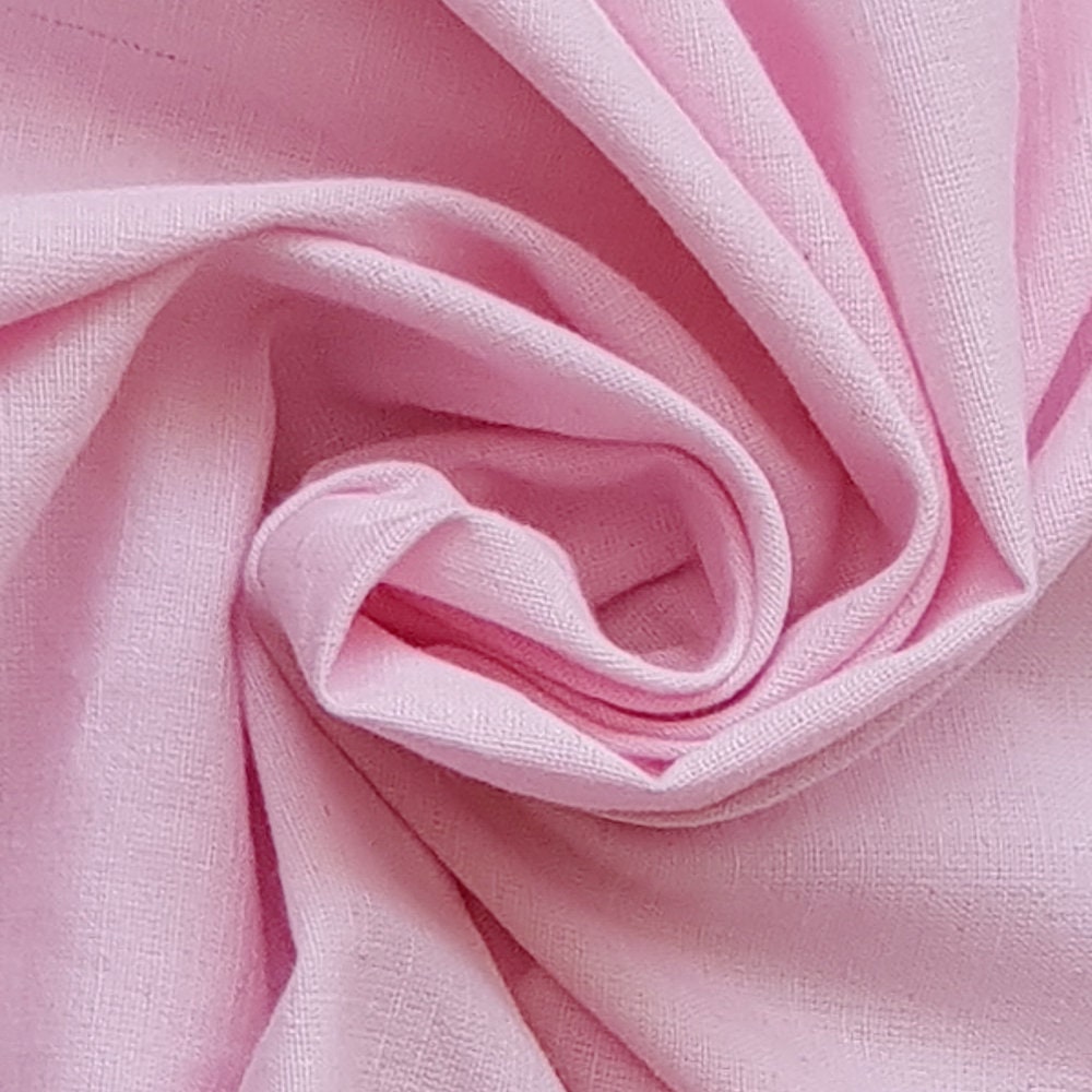 Soft Pink Cotton Linen Fabric by the Metre