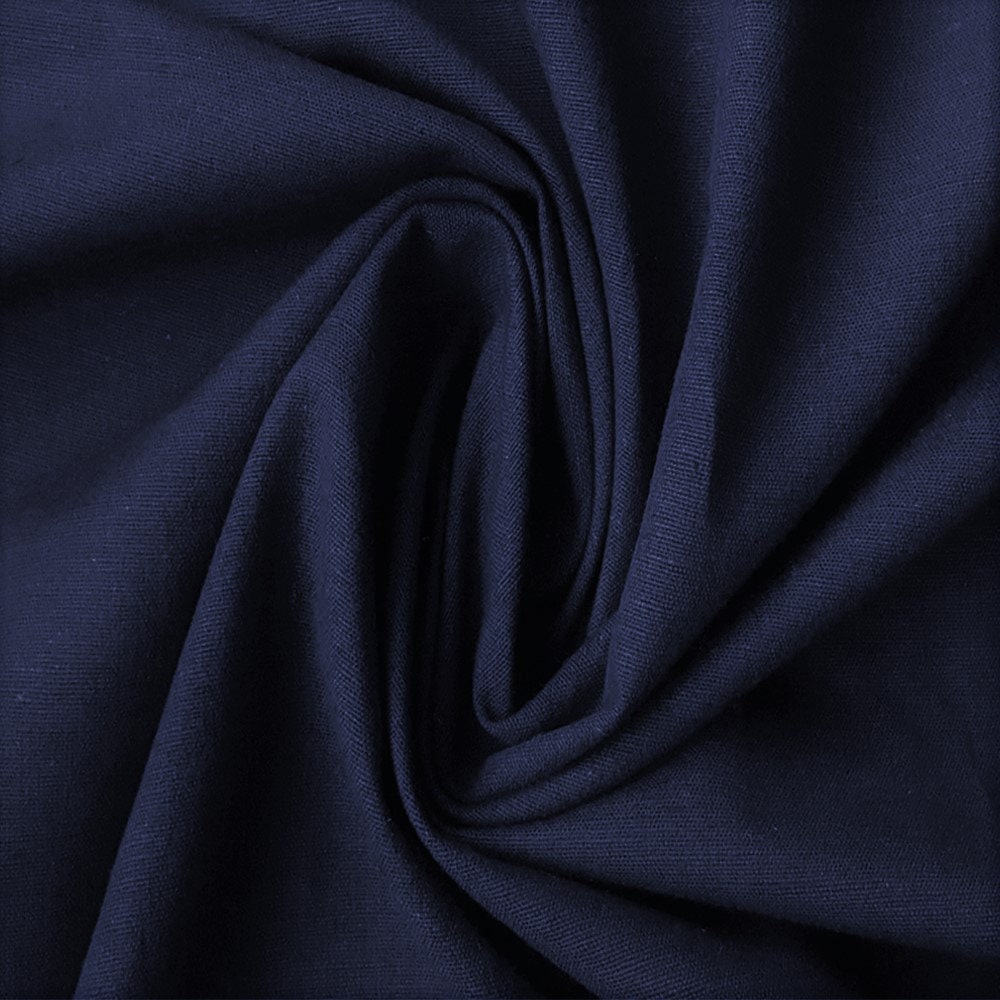 Navy Blue Cotton Linen Fabric by the Metre
