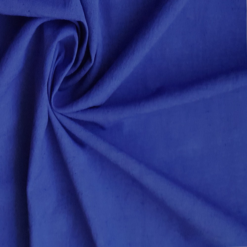 Royal Blue Cotton Linen Fabric by the Metre