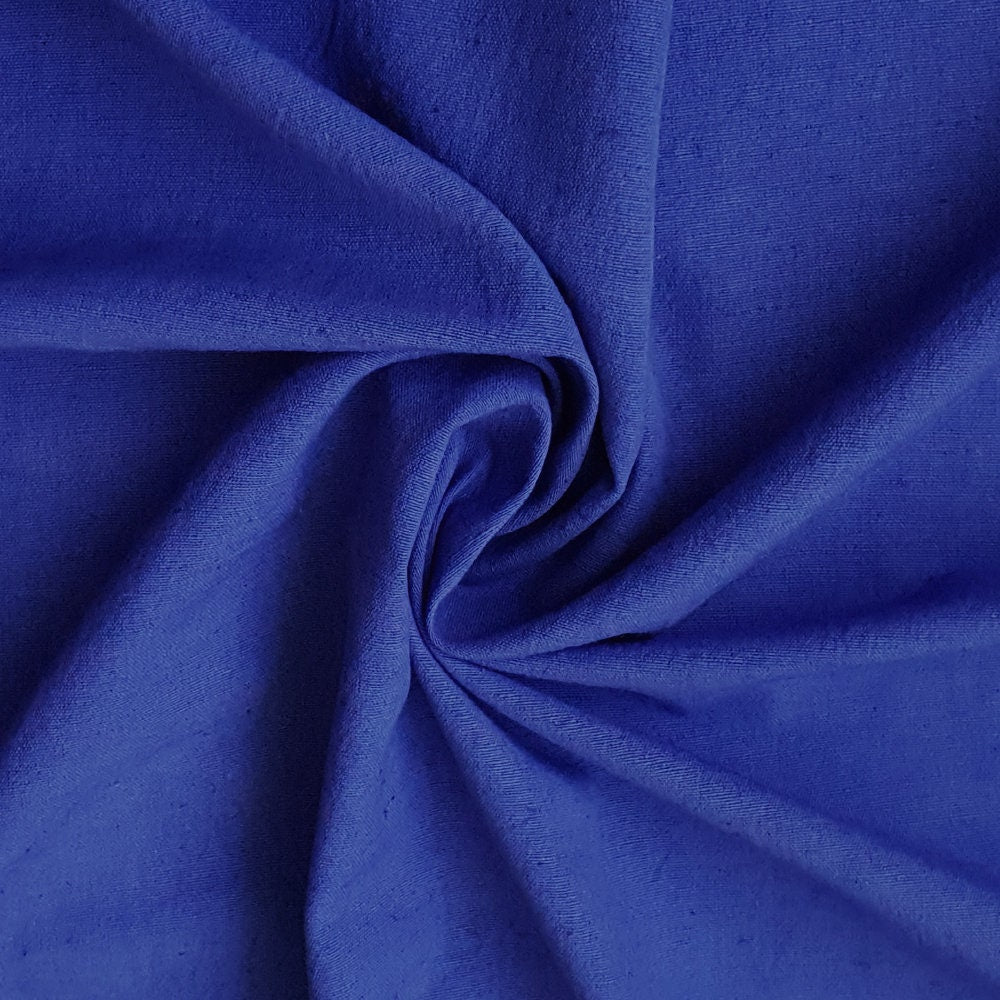 Royal Blue Cotton Linen Fabric by the Metre
